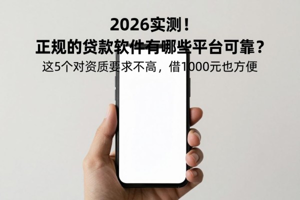 2026实测！正规的贷款软件有哪些平台可靠？这5个对资质要求不高，借1000元也方便