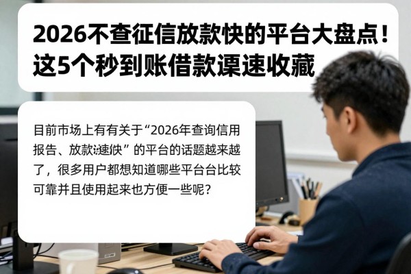 2026不查征信放款快的平台大盘点！这5个秒到账借款渠道速收藏