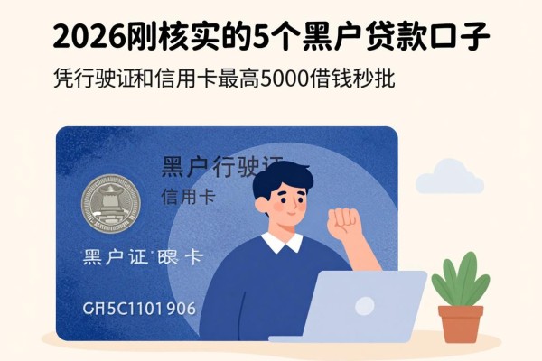 2026刚核实的5个黑户贷款口子，凭行驶证和信用卡最高5000借钱秒批