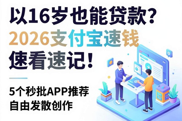 16岁也能贷款？2026支付宝借钱速看速记！附5个秒批APP推荐