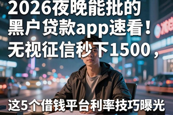 2026夜晚能批的黑户贷款app速看！无视征信秒下1500，这5个借钱平台利率技巧曝光