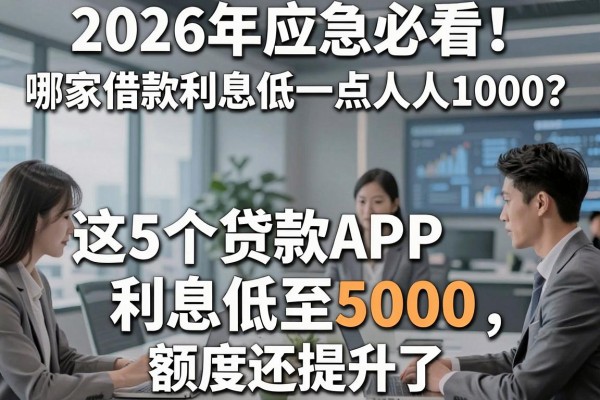 2026年应急必看！哪家借款利息低一点人人1000？这5个贷款APP利息低至5000，额度还提升了