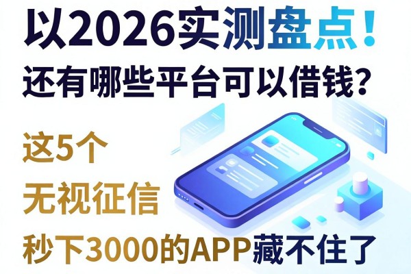 2026实测盘点！黑户手机还有哪些平台可以借钱？这5个无视征信秒下3000的APP藏不住了