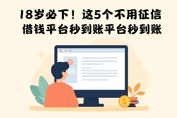 18岁必下！这5个不用征信的借钱平台秒到账，黑户也能拿