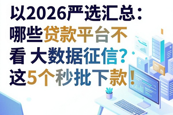 2026严选汇总:哪些贷款平台不看大数据征信?这5个秒批下款!