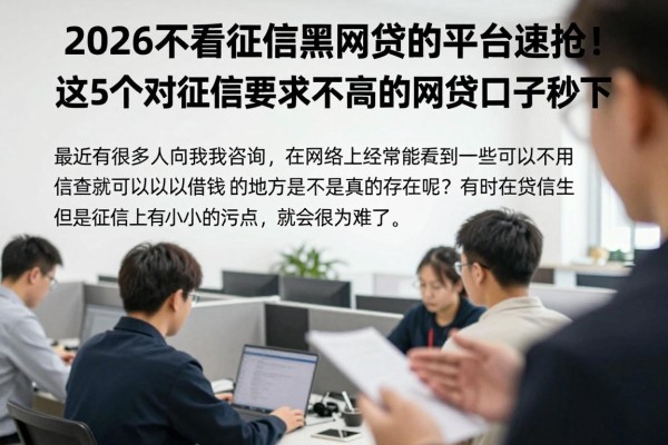 2026不看征信黑网贷的平台速抢！这5个对征信要求不高的网贷口子秒下
