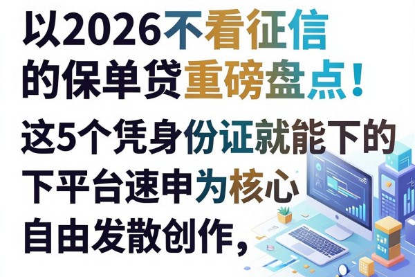 2026不看征信的保单贷重磅盘点!这5个凭身份证就能下的平台速申