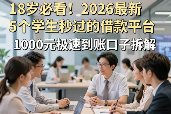 18岁必看!2026最新5个学生秒过的借款平台,1000元极速到账口子拆解