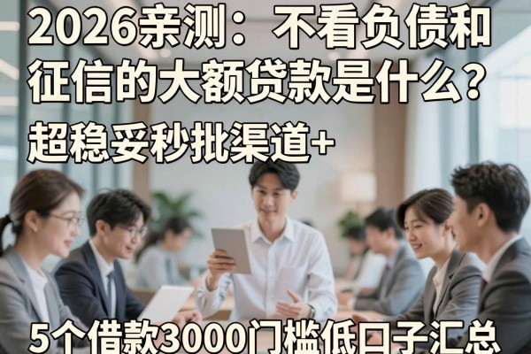 2026亲测:不看负债和征信的大额贷款是什么?超稳妥秒批渠道+5个借款3000门槛低口子汇总