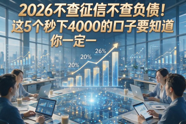 2026不查征信不查负债！这5个秒下4000的口子你一定要知道