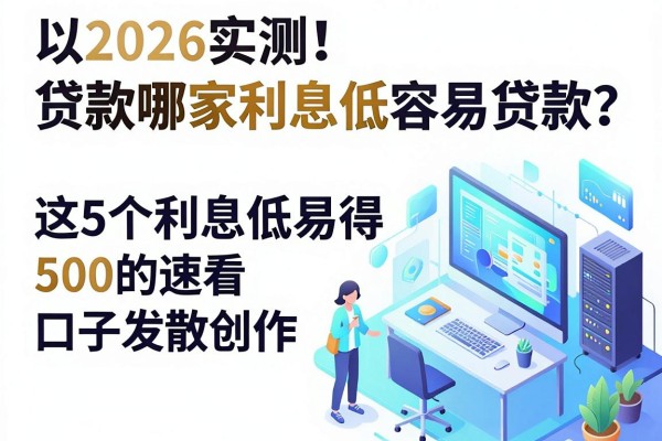 2026实测！贷款哪家利息低容易贷款？这5个利息低易得500的口子速看