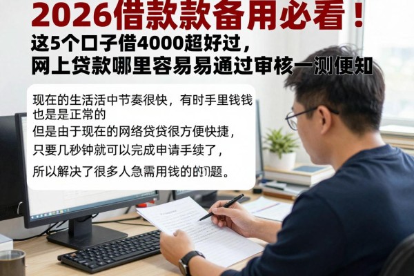 2026借款备用必看!这5个口子借4000超好过,网上贷款哪里容易通过审核一测便知!