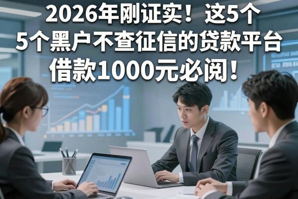2026年刚证实！这5个黑户不查征信的贷款平台，借款1000元必阅