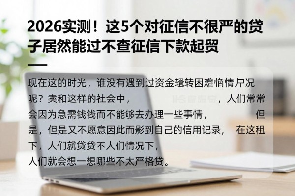 2026实测!这5个对征信不是很严的贷款口子居然能过,不查征信下款超给力