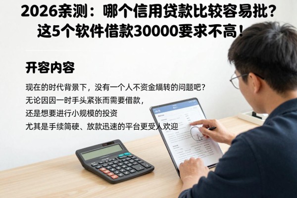 2026亲测:哪个信用贷款比较容易批?这5个软件借款30000要求不高!