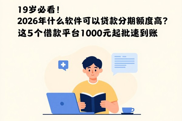 19岁必看！2026年什么软件可以贷款分期额度高？这5个借款平台1000元起批速到账