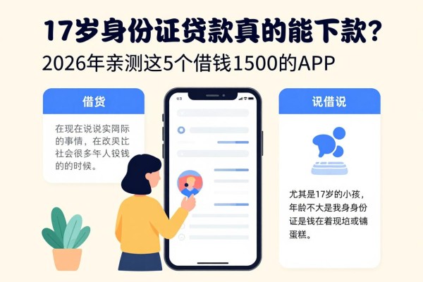 17岁身份证贷款真的能下款？2026年亲测这5个借钱1500的APP有效！