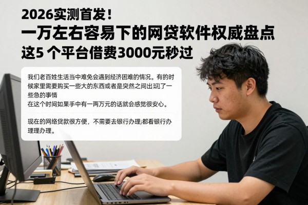 2026实测首发!一万左右容易下的网贷软件权威盘点,这5个平台借款3000元秒过