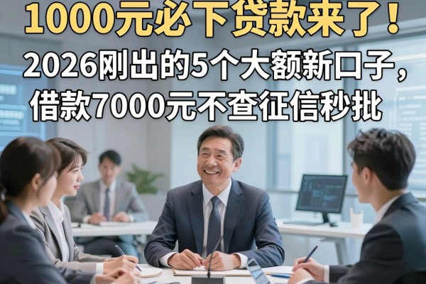 1000元必下贷款来了！2026刚出的5个大额新口子，借款7000元不查征信秒批