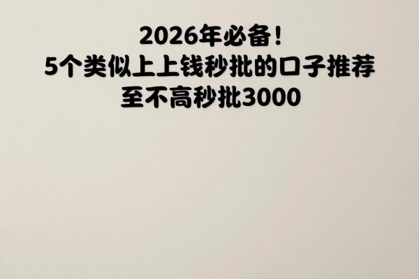 2026年必备!5个类似上上钱秒批的口子推荐,要求不高秒批3000