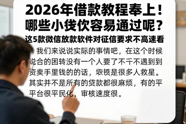 2026年借款教程奉上!哪些小额贷款容易通过呢?这5款微信放款软件对征信要求不高速看