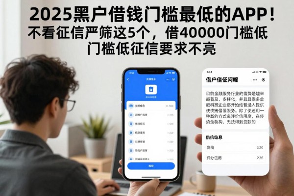 2025黑户借钱门槛最低的APP！不看征信严筛这5个，借40000门槛低对征信要求不高