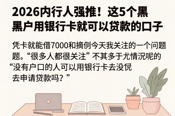 2026内行人强推！这5个黑户用银行卡就可以贷款的口子，凭卡就能借7000