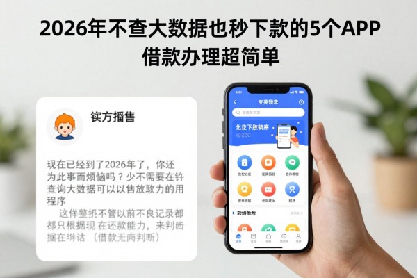 2026年不查大数据也能秒下款的5个APP，借款办理超简单