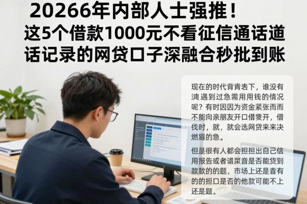 2026年内部人士强推!这5个借款1000元不看征信通话记录的网贷口子,深度融合秒批到账