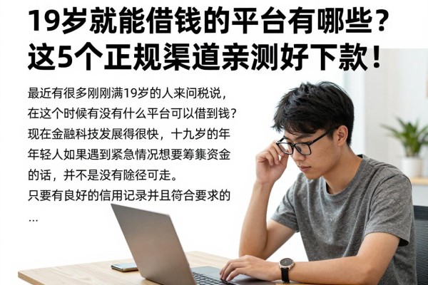 19岁就能借钱的平台有哪些?这5个正规渠道亲测好下款!