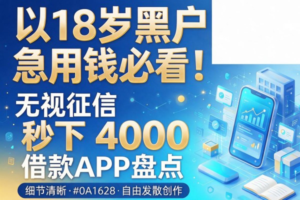 18岁黑户急用钱必看！无视征信秒下4000的借款APP盘点