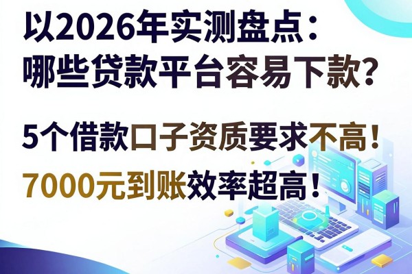 2026年实测盘点:哪些贷款平台容易下款?这5个借款口子资质要求不高、7000元到账效率超高!