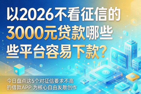 2026不看征信的3000元贷款哪些平台容易下款？今日盘点这5个对征信要求不高的借款APP