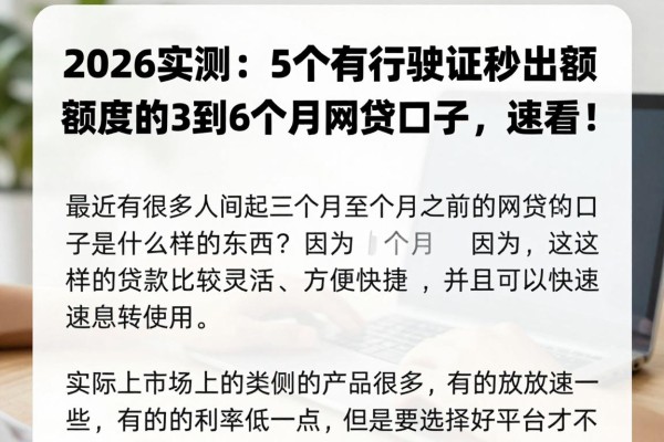 2026实测:5个有行驶证秒出额度的3到6个月网贷口子,速看!