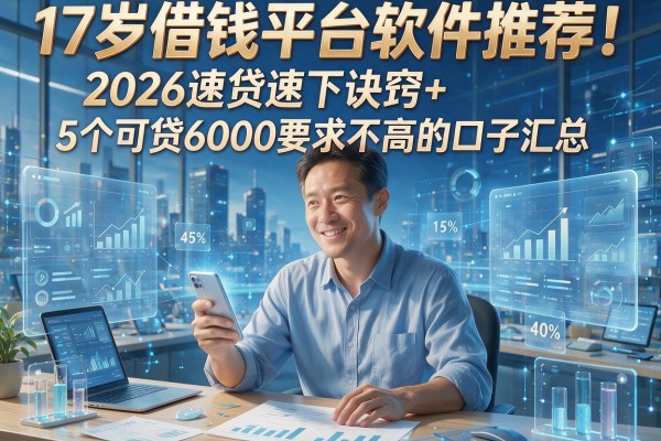 17岁借钱平台软件推荐！2026速贷速下诀窍+5个可贷6000要求不高的口子汇总