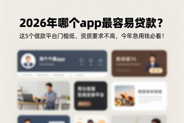 2026年哪个app最容易贷款?这5个借款平台门槛低、资质要求不高,今年急用钱必看!