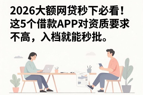 2026大额网贷秒下必看！这5个借款APP对资质要求不高，入档就能秒批