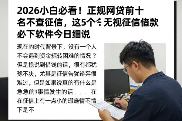 2026小白必看！正规网贷前十名不查征信，这5个无视征信借款必下软件今日细说