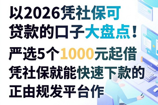 2026凭社保可贷款的口子大盘点!严选5个1000元起借、凭社保就能快速下款的正规平台
