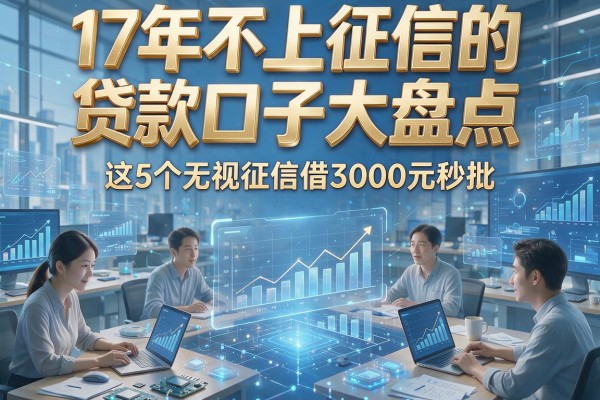 17年不上征信的贷款口子大盘点，这5个无视征信借3000元秒批！