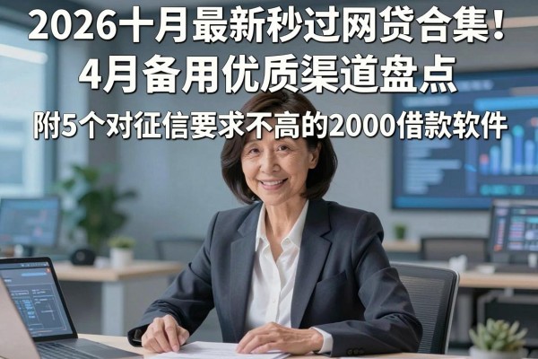 2026十月最新秒过网贷合集！4月备用优质渠道盘点，附5个对征信要求不高的2000借款软件
