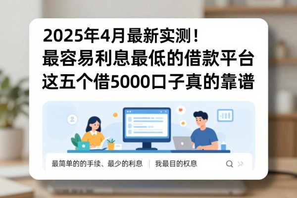 2025年4月最新实测!最容易利息最低的借款平台,这五个借5000的口子真的靠谱