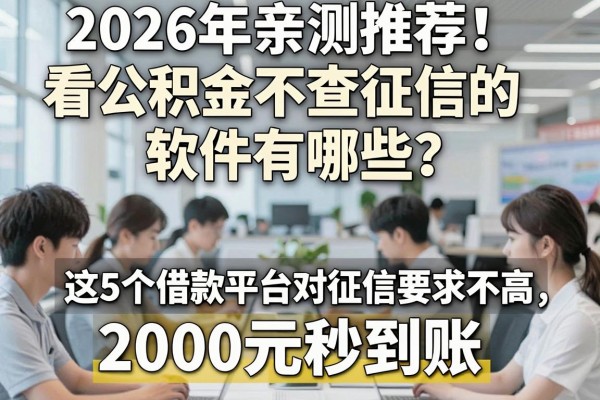 2026年亲测推荐!看公积金不查征信的软件有哪些?这5个借款平台对征信要求不高,2000元秒到账