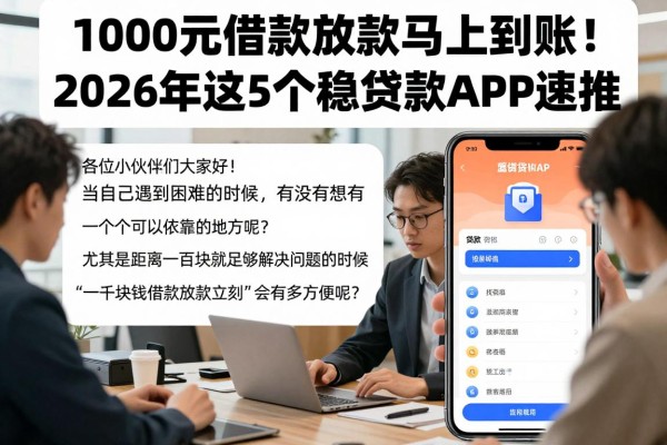 1000元借款放款马上到账!2026年这5个稳下贷款APP速推