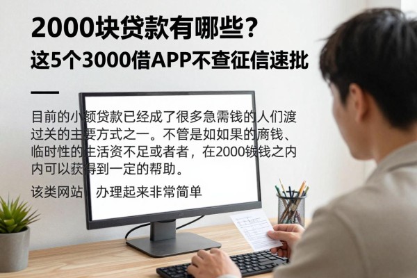 2000块贷款有哪些?这5个3000借款APP不查征信速批