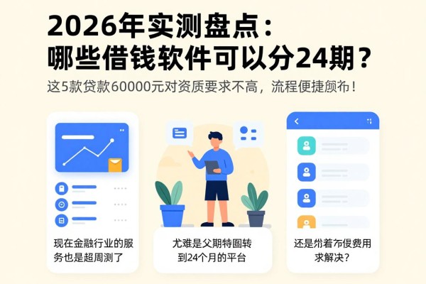 2026年实测盘点：哪些借钱软件可以分24期？这5款贷款6000元对资质要求不高，流程便捷超顺畅！