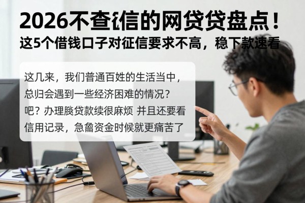 2026不查征信的网贷贷盘点!这5个借钱口子对征信要求不高,稳下款速看