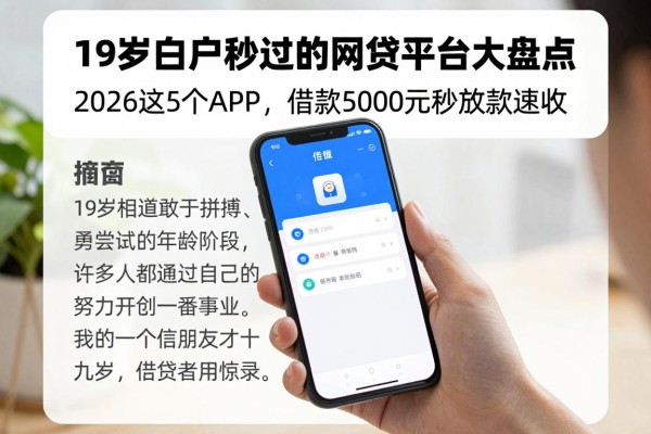19岁白户秒过的网贷平台大盘点！2026这5个APP，借款5000元秒放款速收