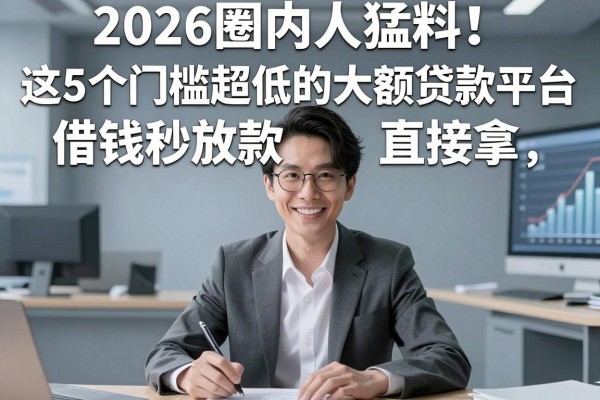 2026圈内人猛料！这5个门槛超低的大额贷款平台，借钱秒放款直接拿