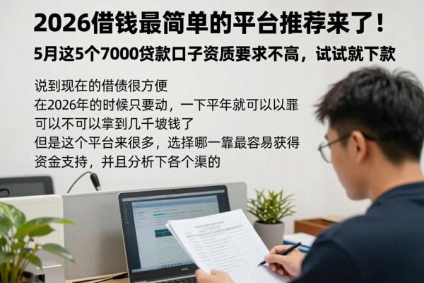 2026借钱最简单的平台推荐来了!5月这5个7000贷款口子资质要求不高,试试就下款